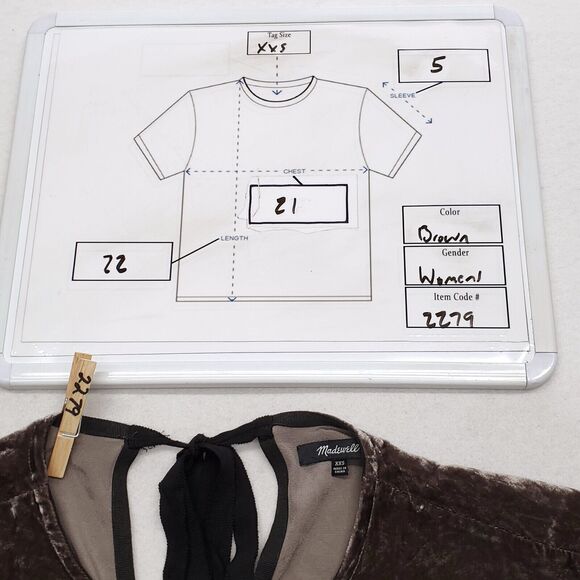 Madewell Short Sleeve Casual Crew Neck Suede Shirt Womens Size 2XS Brown - Picture 7 of 7